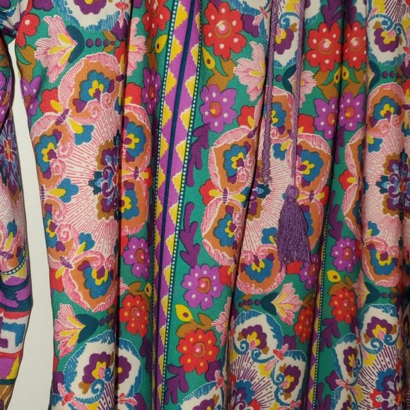 Gorgeous 70's Style Multicolor Print Short Dress - Picture 5 of 5